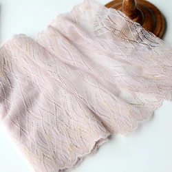 1 Meter 20cm wide pink Gold Thread elastic lace sewing ribbon guipure lace trim or fabric warp knitting DIY Garment Accessories