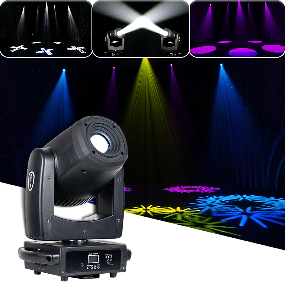 

150W Spot LED Moving Head Light DMX512 Function Professional Effect stage Disco DJ Music Party Pattern six row prism Beam 9°-14°