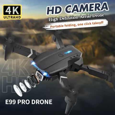 Novo drone e99pro rc 4k professinal com câmera grande angular hd 1080p, helicóptero dobrável, wi-fi, fpv, altura, brinquedo de presente