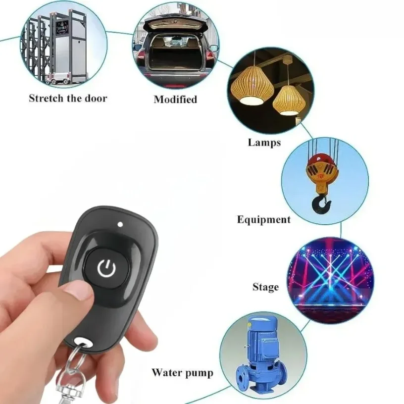 433MHz Gate Remote Control Universal DC12V 10A Relay Receiver Kit EV1527 Momentary Toggle Latched No Batt