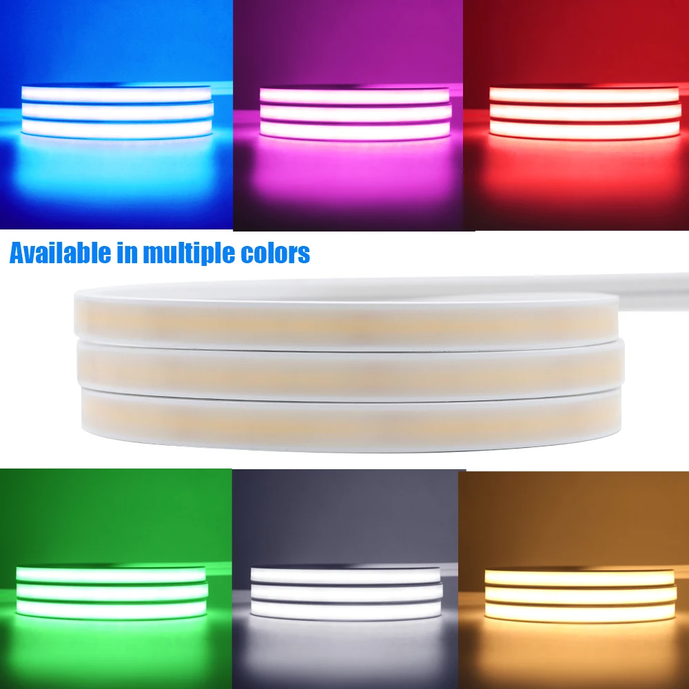 COB LED ストリップネオンライトスイッチ調光器 5V USB 柔軟なシリコンチューブランプ 320LED/m 高密度リニア照明防水