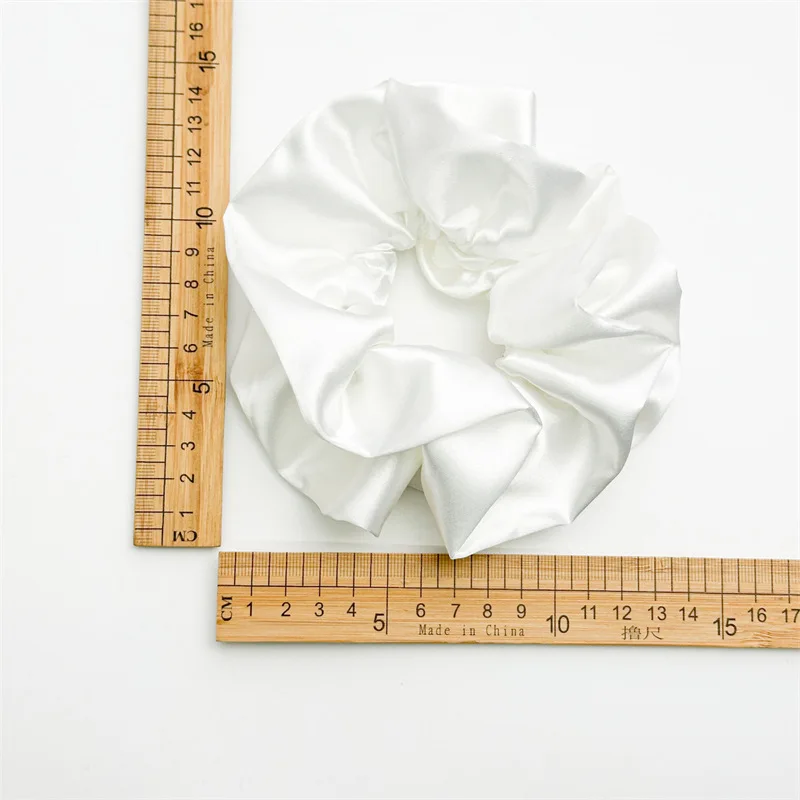 Fashion Women Girls Silk Satin Hair Scrunchies Solid Color Stretch Elastic Hair Tie Simple Elegant Rubber Band Ponytail Holder