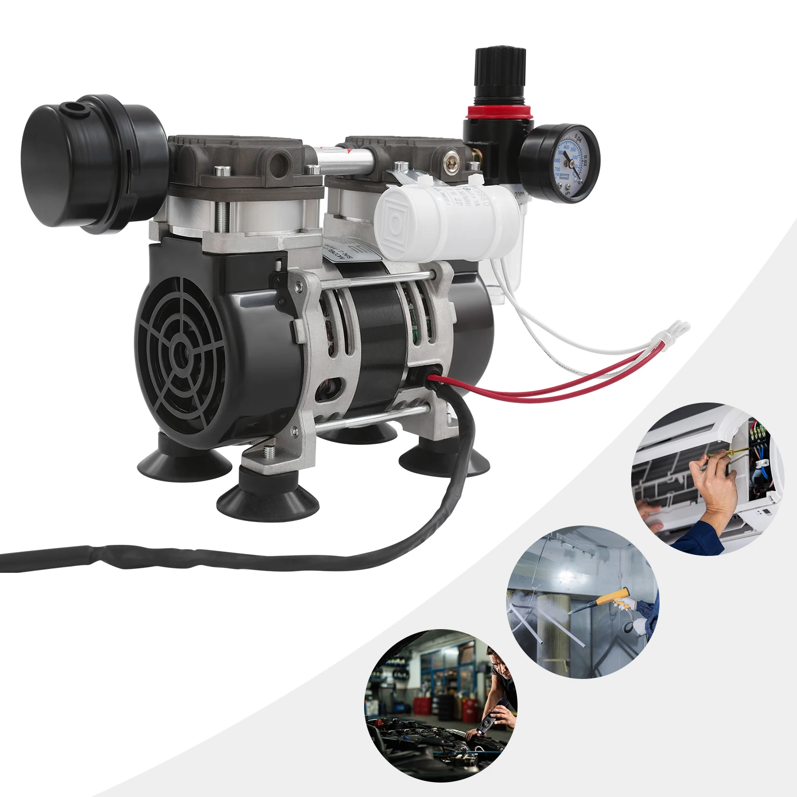 Freistehende 230W Labor-Vakuumpumpe aus Aluminiumguss OL210A Ölfreie Medizinische Geräuscharme Pumpe mit Kupferdrahtmotor und Luftfilter – Detail 2