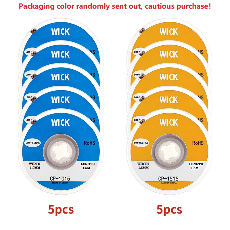 Welding Parts 5 PCS Desoldering Wire 1.0/1.5mm Braid Soldering Mesh Low Residue No-Clean Solder Tin Remover Tool