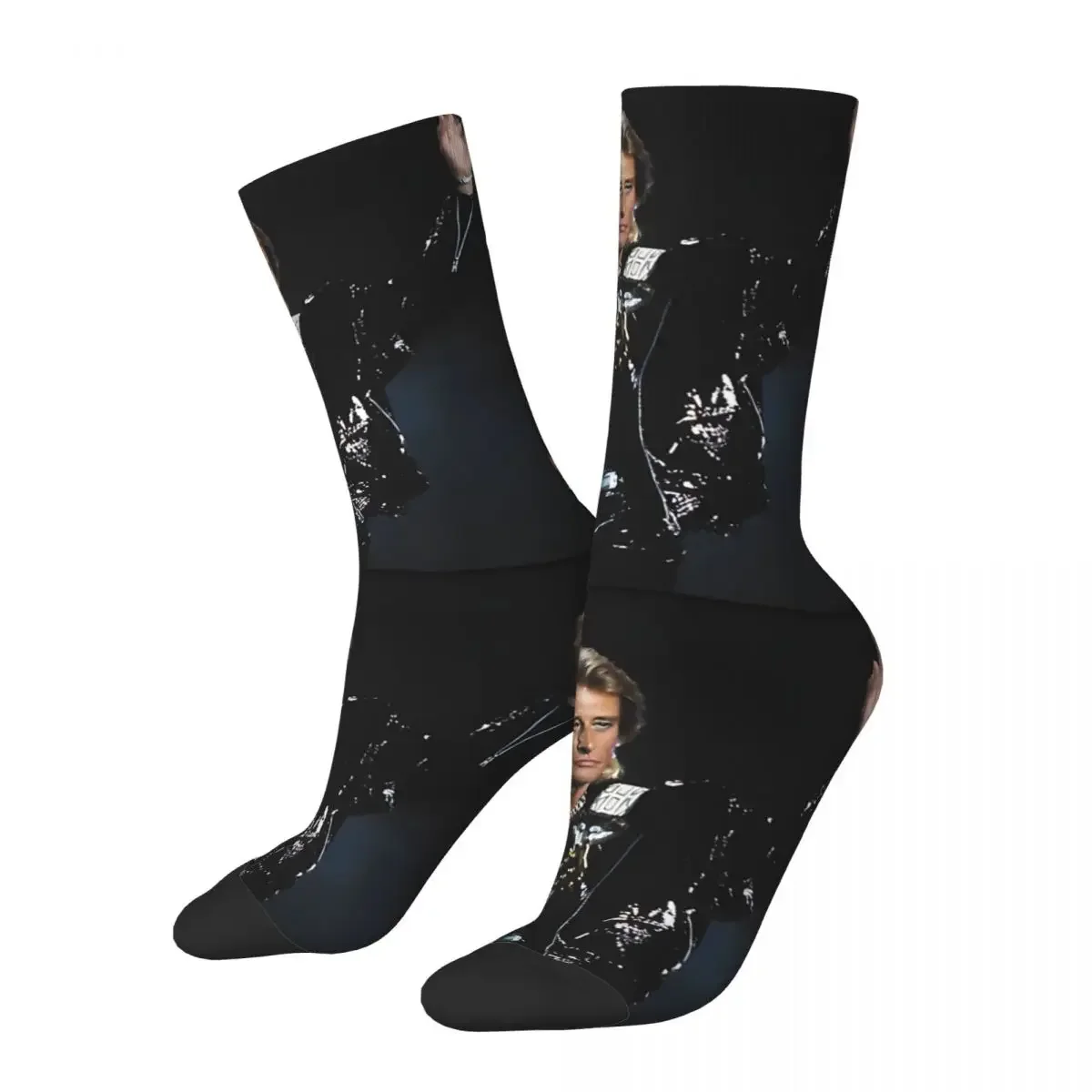 Hip Hop Retro Mens Womens Show Case Hallyday Music Crazy Men's compression Socks Unisex Hallyday Harajuku Sock