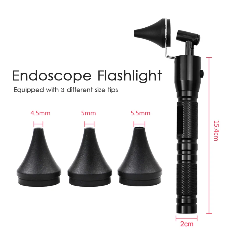 Lampe de poche LED Earpick Antarcal Lamp, prévient les oreilles, déterminer la lumière de la lampe portable, dissolvant de cérumen, nettoyeur, outils de lampe de poche, 3 embouts coniques