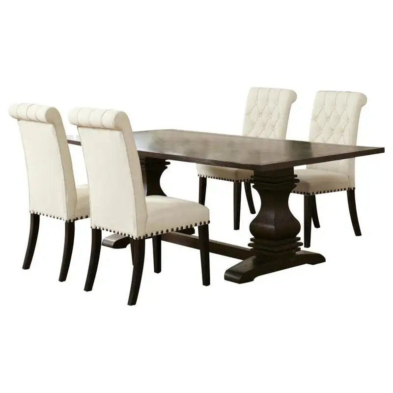 

5-Piece Dining Set with Cream Finish - Modern Design for Dining Room or Kitchen