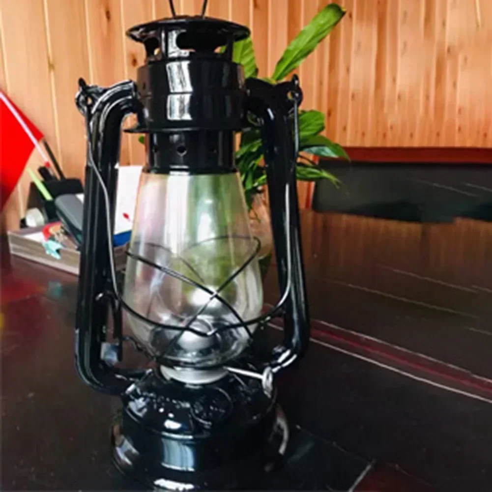 Vintage Kerosene Oil Lamp Lantern 31cm Retro Kerosene Light Camping Tent Decorative Atmosphere Lighting Outdoor Campinglight *1