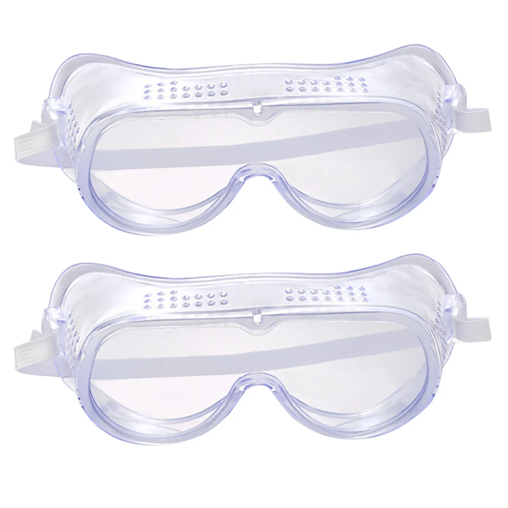2 Pcs Glasses Transparent Dustproof Protective Windproof Dust-proof Earth Tones Porous