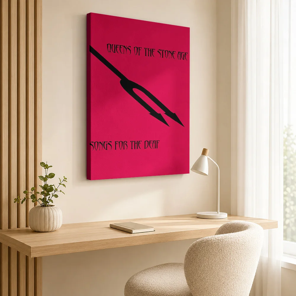 Queens Of The Stone Age Songs For Deaf Canvas Print Customized Photo Detailed Illustration Wall Art In Bedroom Listening Corner