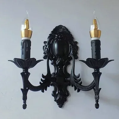 Hotel teahouse coffee shop sconce light fashion Candle Wall lamp Creative European corridor bedside mirror front