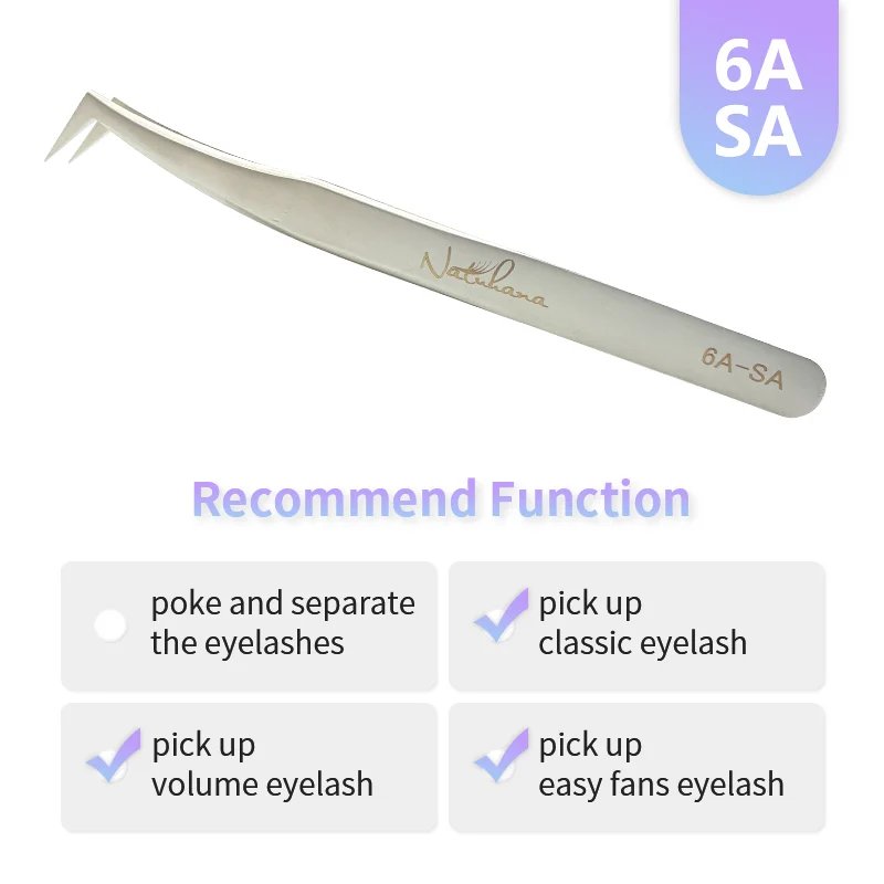 NATUHANA Antistatische gerade Wimpernverlängerungspinzette, industrielle Präzision, gebogene gerade Wimpern-Augenbrauenpinzette, Make-up-Tools