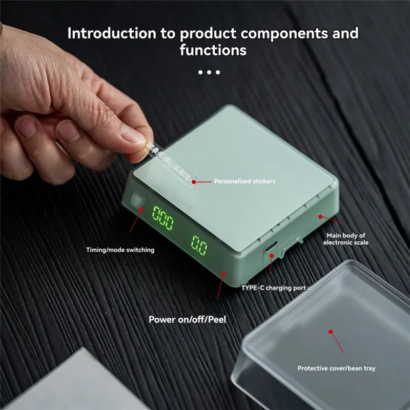 

B58B-Design-Savvy Electronic Coffee Bean Scale For Italian Coffee, Model A - Hand Brewing Smart Device