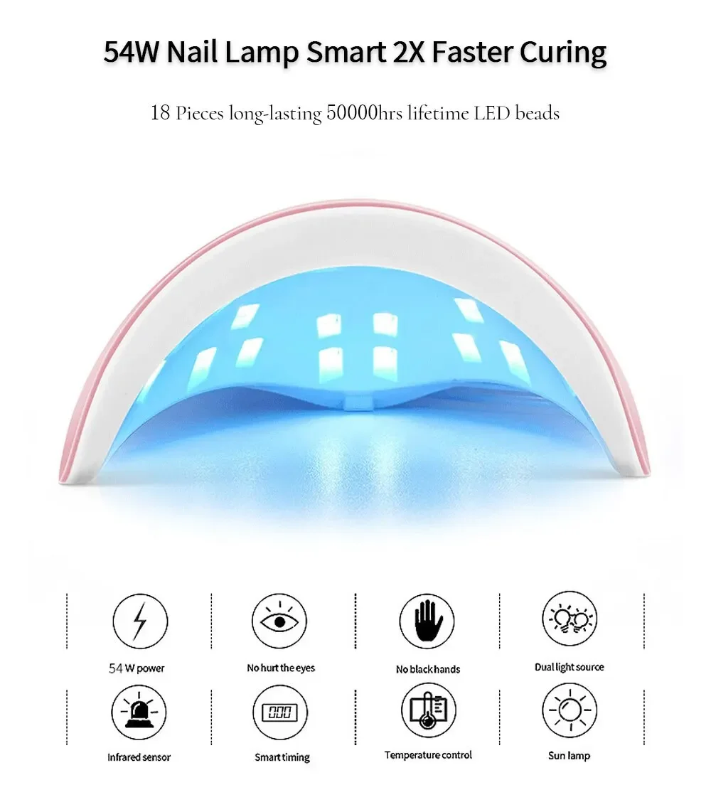 LED Nail Dryer Lamp For Nails 18 UV Lamp Beads Drying All Gel Polish USB Charge Professional Manicure Equipment