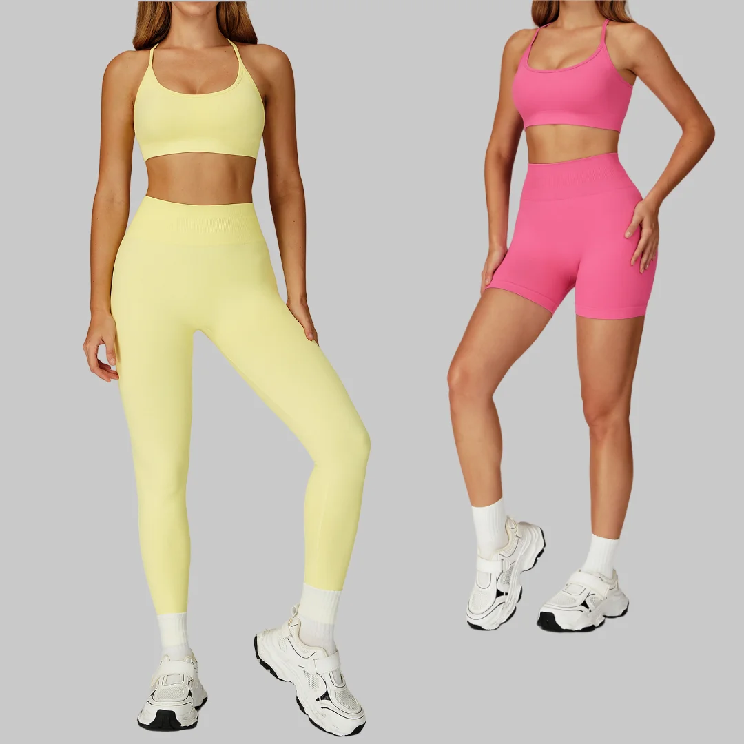 

Yoga Set Sports Fitness High Waist Peach Hip Tight Pants Jacket Suit Casual Running Workout Clothes Gym Leggings Sportswear