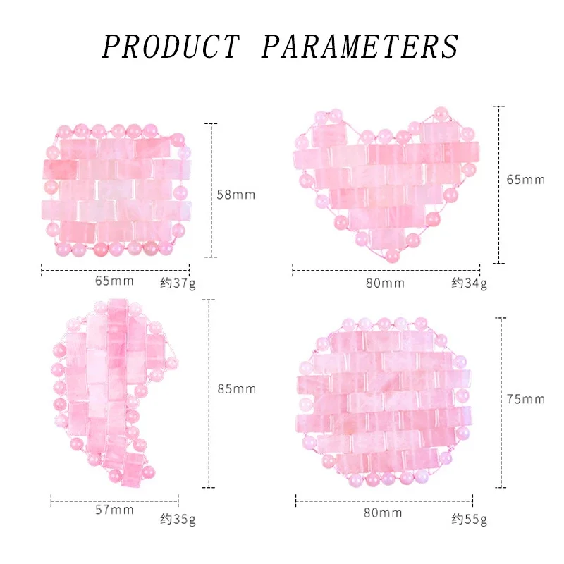Mini Cold Therapy Natural Jade Crystal Eye Mask Patch Rose Stone Heart Shape Square Round Eye Mask Massage For Eyestrain Relief