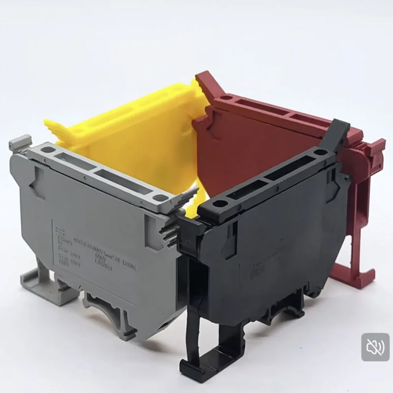 10PCS UK5-HESI UK5RD 4mm2 DIN Rail Screw Clamp Terminal Blocks Connector UK Series And R055 Ceramics Fuse Accessory