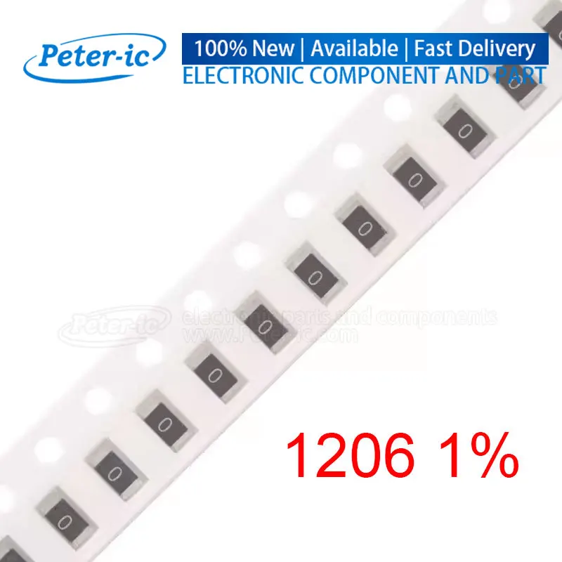 (100pcs) 1% 1206 SMD resistor 0R ~ 10M 1/4W 0.1 1 10 100 150 220 330 ohm 1K 2.2K 4.7K 10K 100K 1R 10R 100R 150R 220R 1M Chip