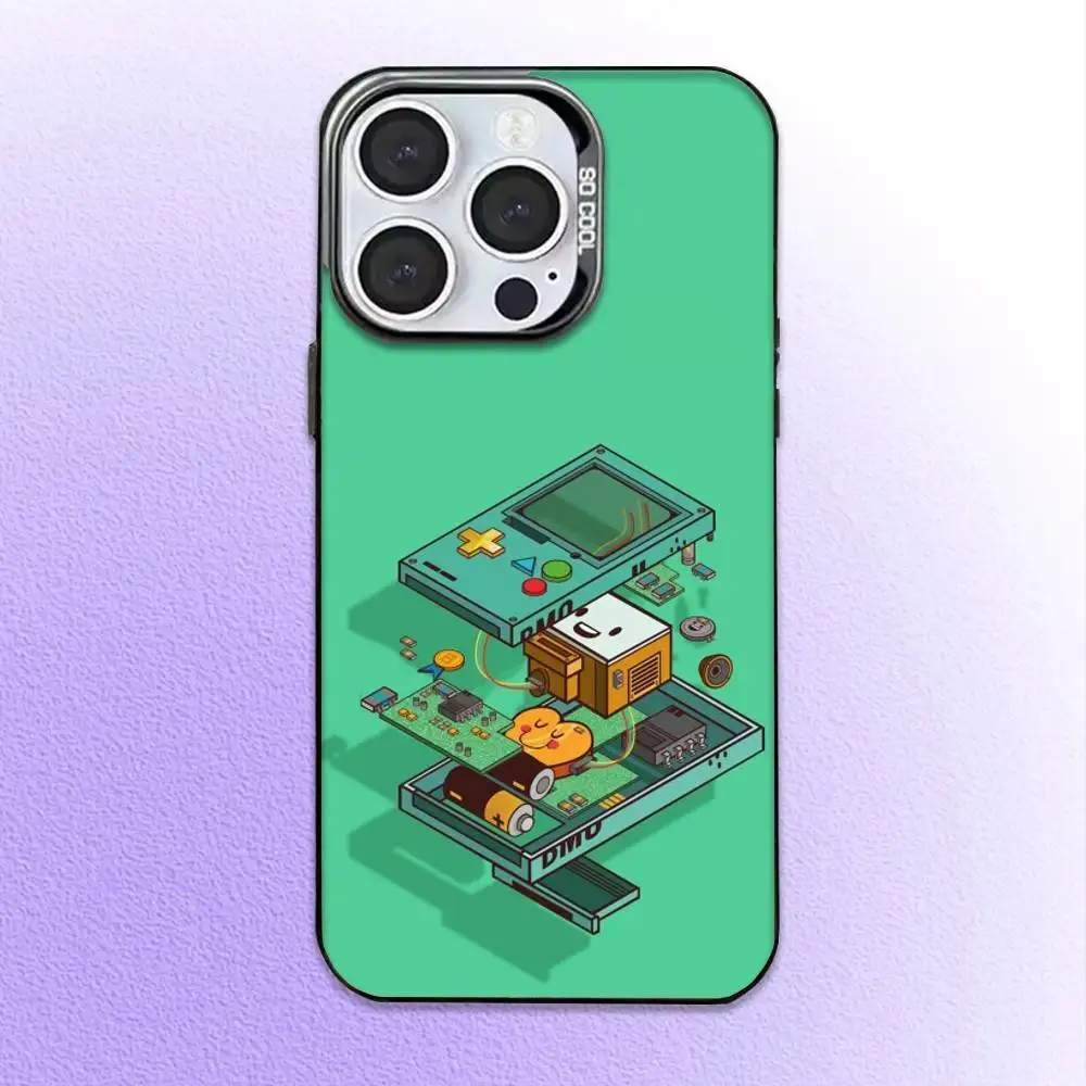 حافظة هاتف BMO A-Adventure T-Time لهاتف iPhone17,16,15,14,13,12,11 Plus، Pro Max غطاء مقاوم للصدمات باللون الأسود غير اللامع