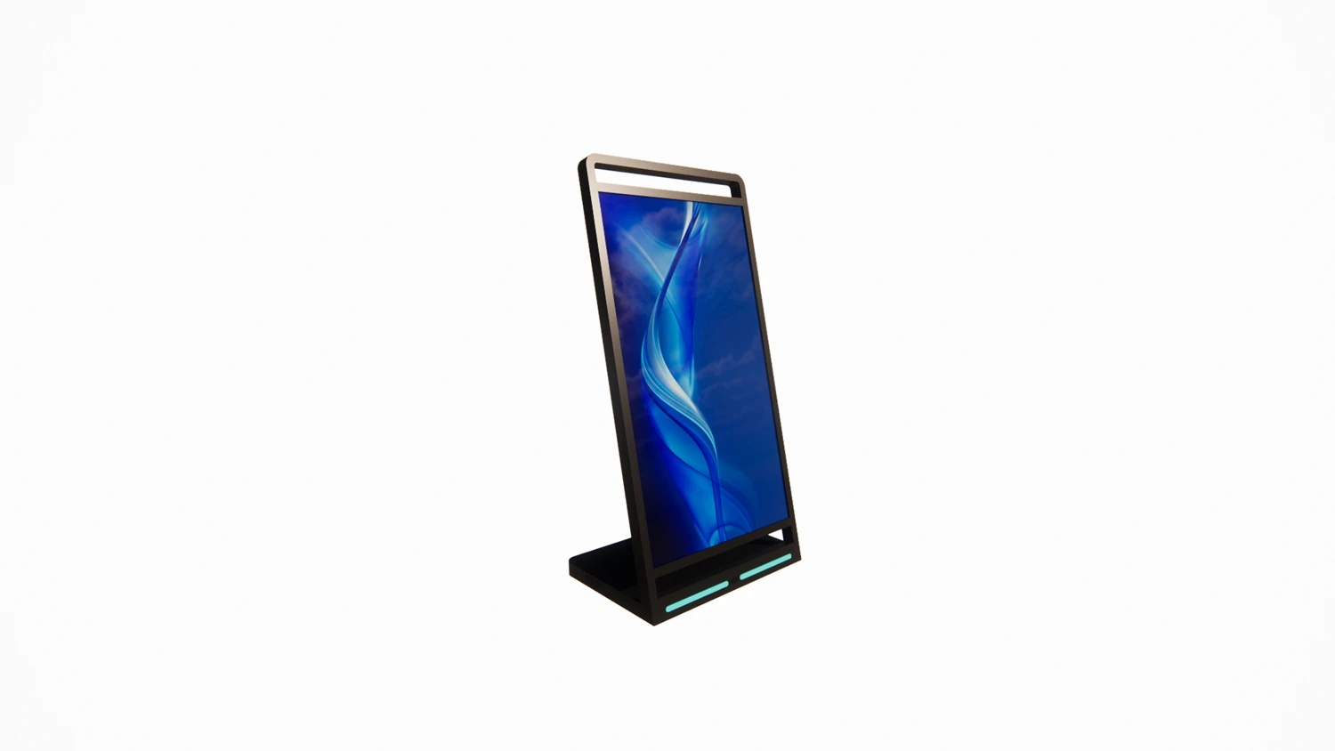 43inch battery Movable Floor standing lcd Interactive 4K Ads Android Indoor Totem with holder bracket with wheel kiosk