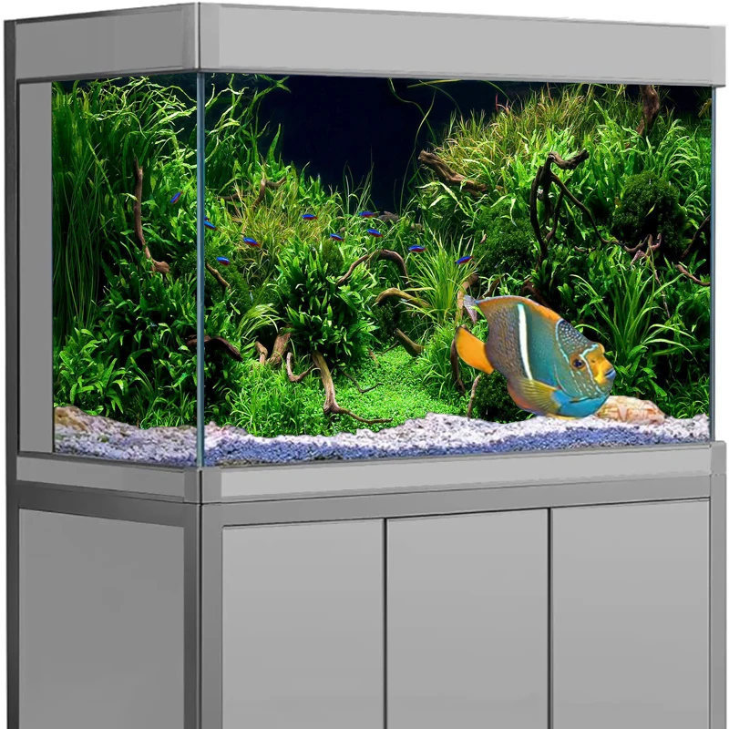 Forest Sticker Aquarium Background Ornament Poster Forest Aquarium Landscape Self Adhesive Fish Tank Backing Paper