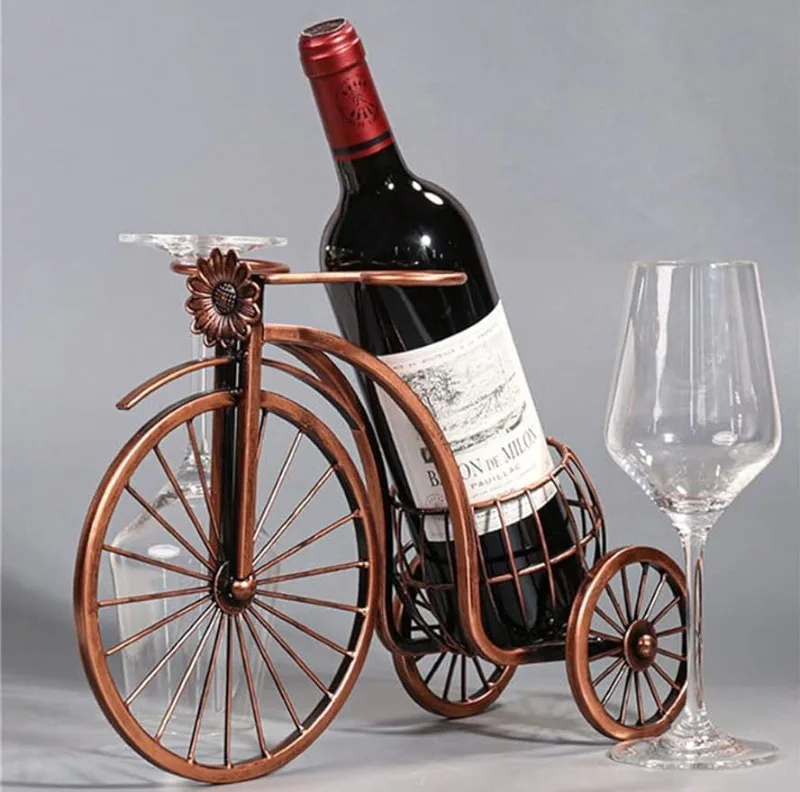 Vintage Bicycle Wine Rack Wine Glasses Ornament Home Cooler Table Decoration Glass Rack