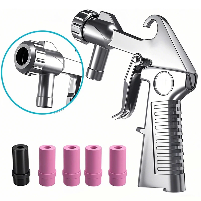 سيفون نوع ساندبلاستر عدة جلخ الرمال التفجير بندقية رذاذ بندقية الصدأ إزالة مع محول الهواء السريع لخزائن الرمل