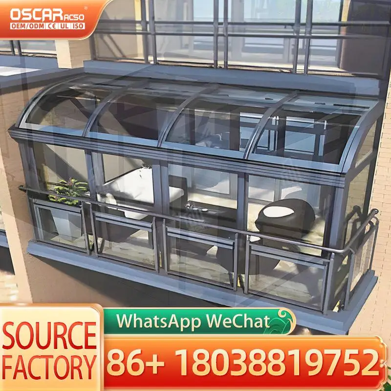 All Season Sunroom Patio Enclosure with Aluminium Framing Slant & Flat Roof Waterproof for Winter Garden and Outdoor Use in US a