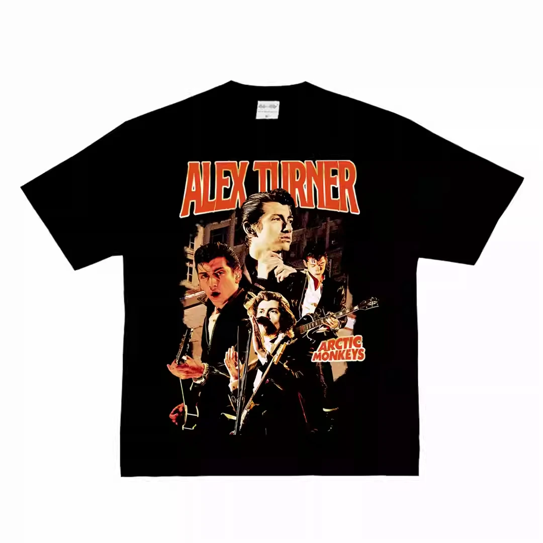 

2025 ALEX TURNER Arctic Monkeys Frontman Band Street American Vintage Cotton Men's and Women's Short Sleeve T-shirt