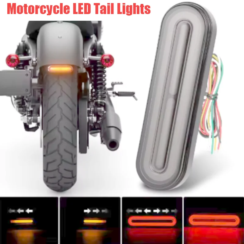 

3 in 1 Motorcycle LED Tail Lights Red+Yellow Rear Brake Stop Lamp With Turn Signal Light DRL Taillight For Motorbike Dirt Pit