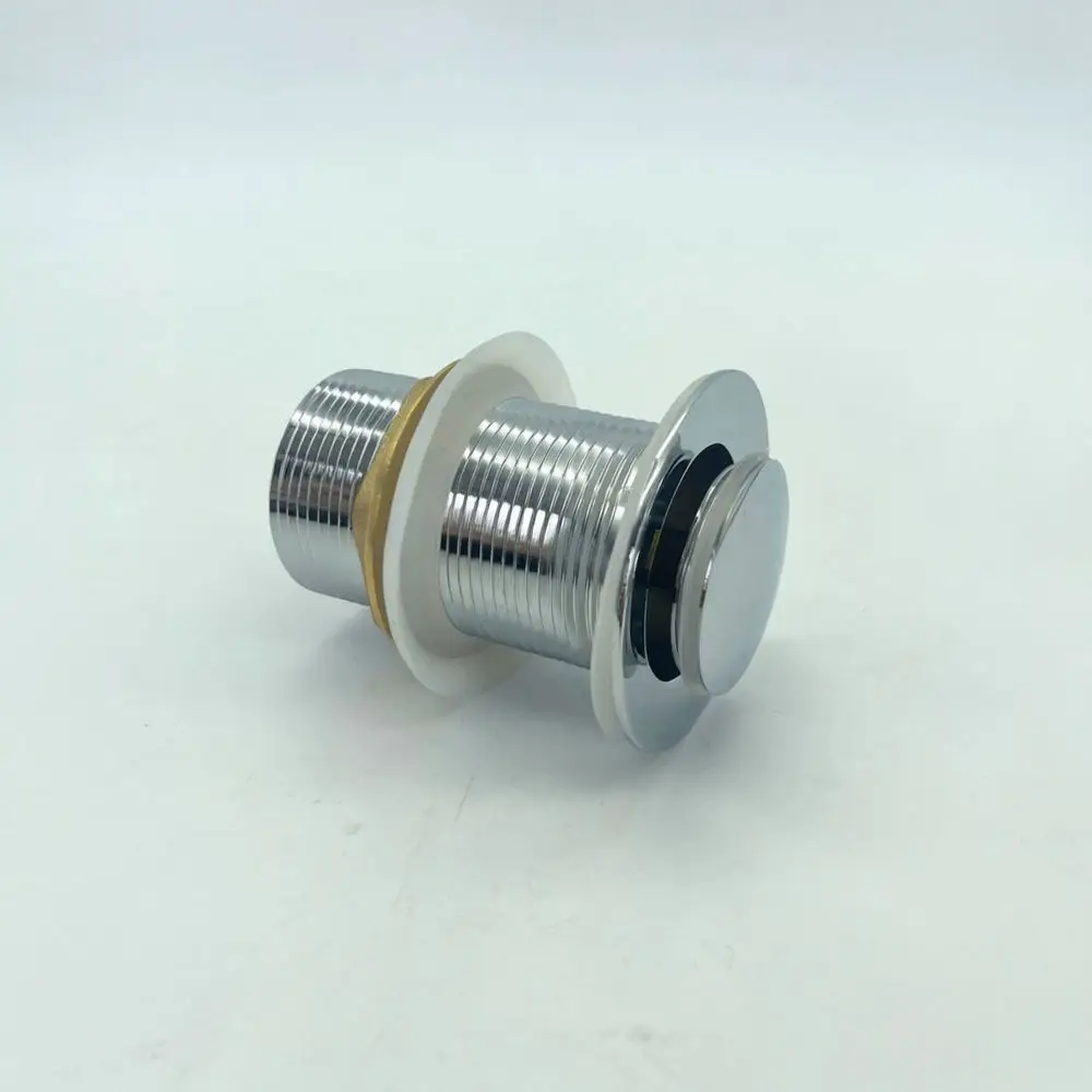 Sturdy Solid Copper Bathroom Sink Bounce Drain Plug No Overflow Hole Modern Washbasin Waste Filter Sanitary Plumbing