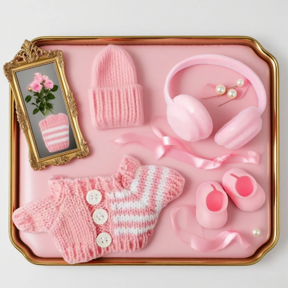 

For Labubu V1 V2 Idol Cute Doll Clothes Fashion Sweater Outfit Accessories Sitting Party Pink White