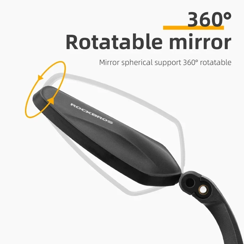 ROCKBROS Bicycle Rear View Mirror HD Motorcycle Scooter MTB Handlebar Rearview Mirror 360° Adjustable Cycling Bike Accessories