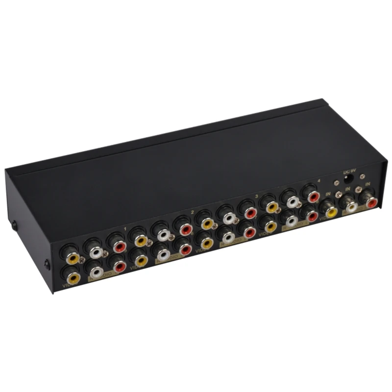 8-weg Composiet RCA Splitter 1X8 Video 1 in 8 uit Selector Box Splitter Distributeur voor STB DVD HDTV