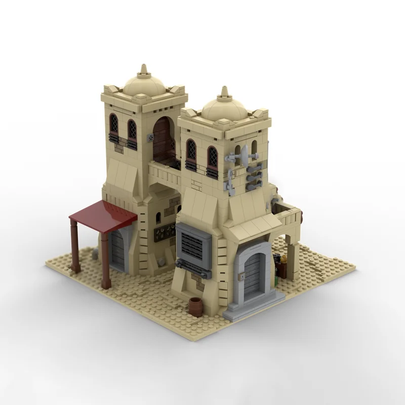Medieval Castle Model Moc Building Bricks Modular Desert Tower # 4 Model Technology Blocks Christmas DIY Toy Construction Gifts