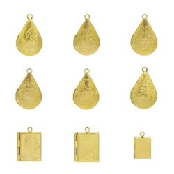 BoYuTe (50 Pieces/Lot) Water Drop Shaped Brass Lockets Photo Locket Pendant Charms Can Open Diy Jewelry Accessories