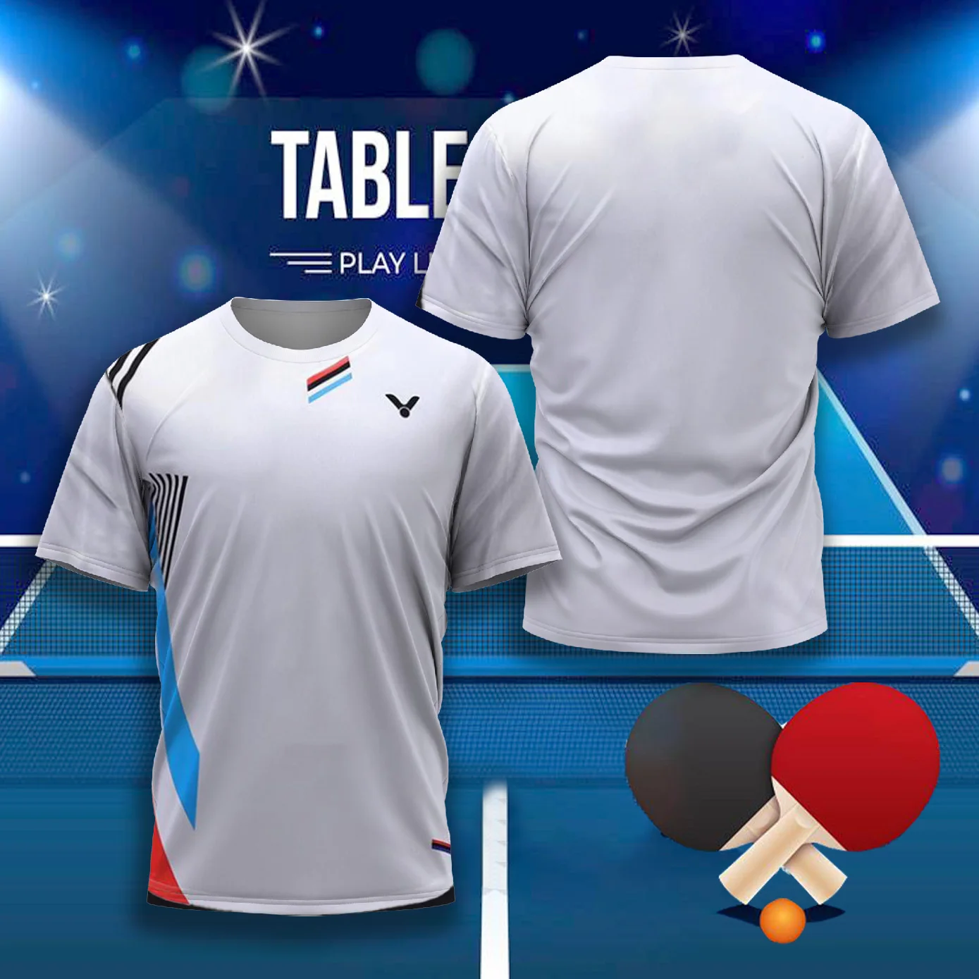 Camiseta de manga corta para hombre y mujer, ropa de tenis de mesa, bádminton, deportes de interior, secado rápido, suelto, cómodo, diario,