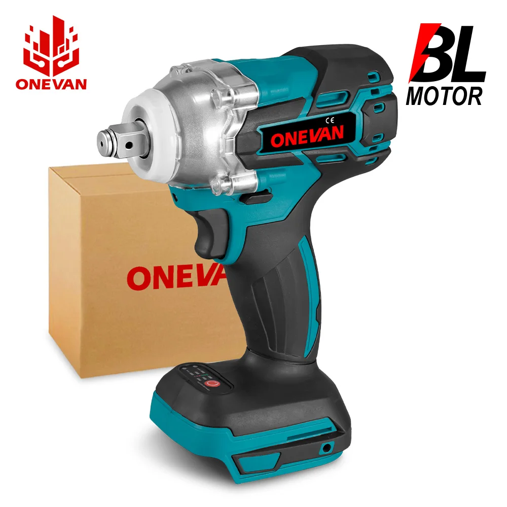 ONEVAN 520N.M Brushless Electric Impact Wrench High Torque Rechargeable Car Repair Screwdriver Power Tool For Makita 18V Battery