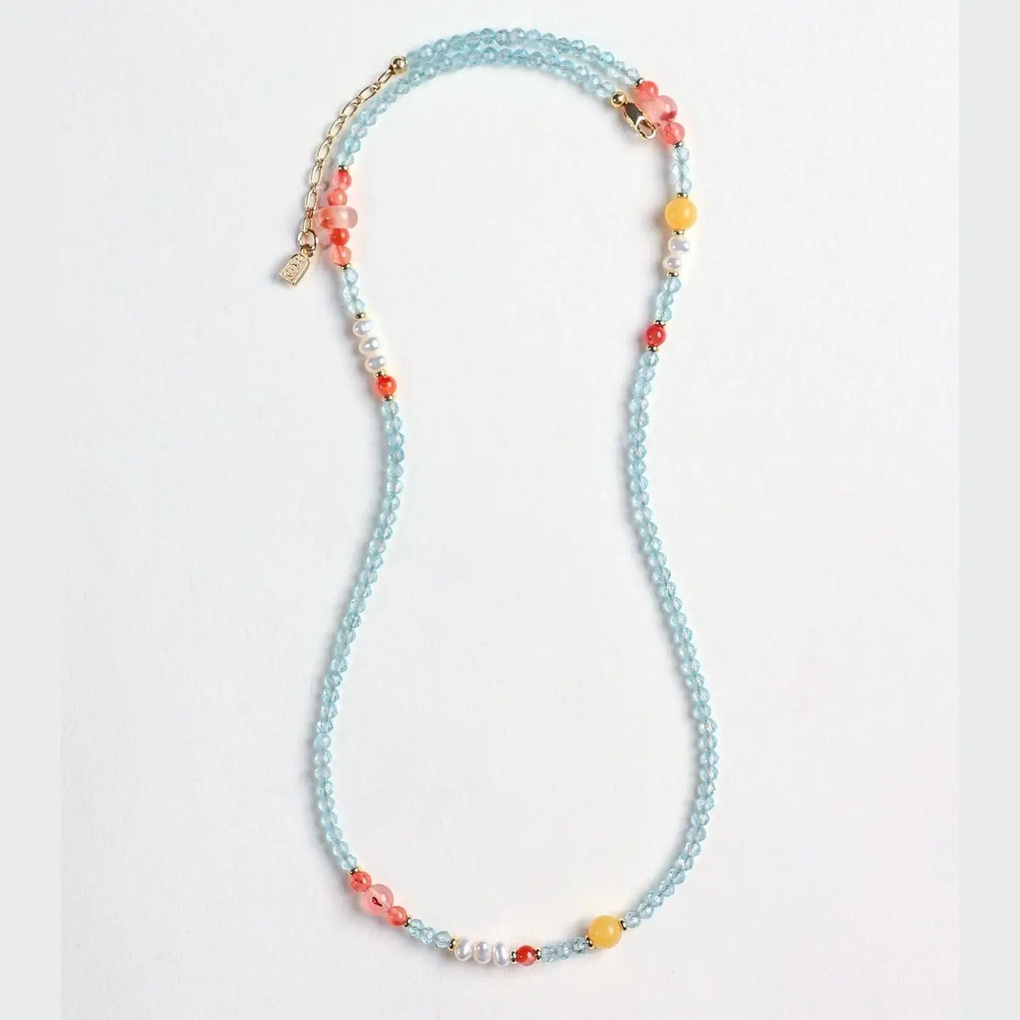 2-in-1 Multi-wrap Bracelet Necklace Chinese Style Luxe Healing Jewelry Nanhong Red Agate Pearl Blue Zircon Gift Women Office