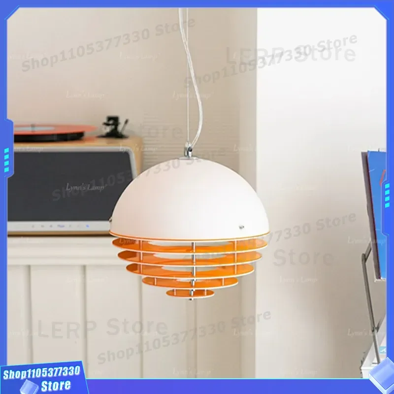 Nordic Creative Sunset Orange Chandelier MCM Bauhaus Style Pendant Light for Living Room Restaurant Bar Island Memphis Design