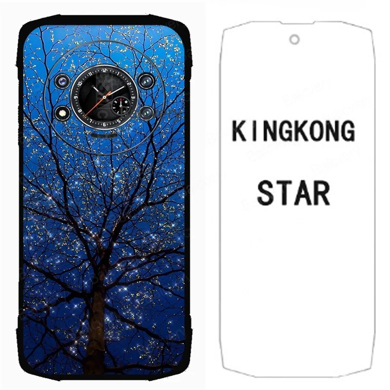 for Cubot KingKong Star Patterned Cases for Cubot King Kong Star Protective TPU Soft Phone Case Cover with Tempered Glass Film