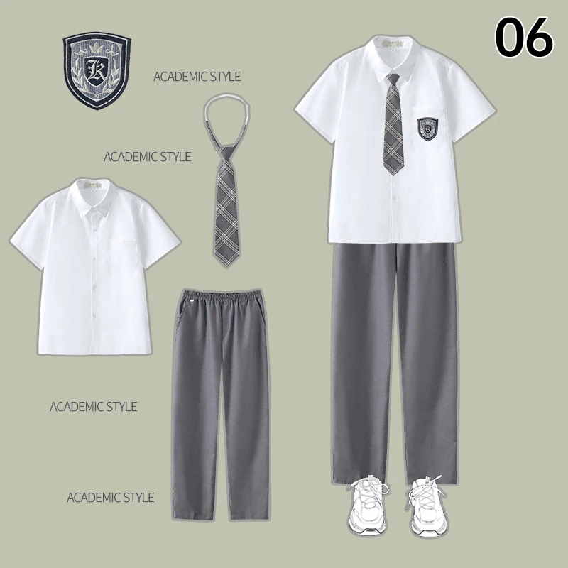 ผู้ชายผู้หญิง JK สไตล์อังกฤษเครื่องแบบนักเรียน Preppy สไตล์จีบกระโปรง Bow Tie เสื้อกางเกง Chorus บทกวีคอสเพลย์