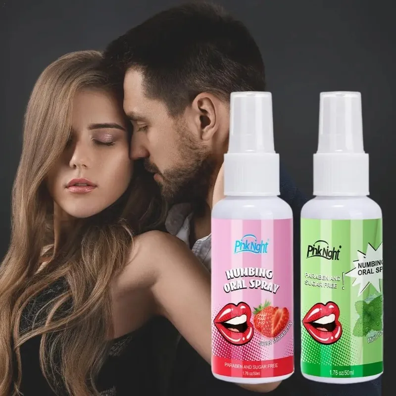 50ML Oral Spray Lubricant Sex Deep Throat Experience Strawberry Mint Flavor Water Based Lubricant Adult Sex Toys