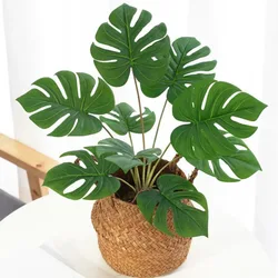 Artificial Plants Monstera Leaf Green Palm Leaves Long Branch Tropical Greenplant Garden Living Room Bedroom Balcony Decoration