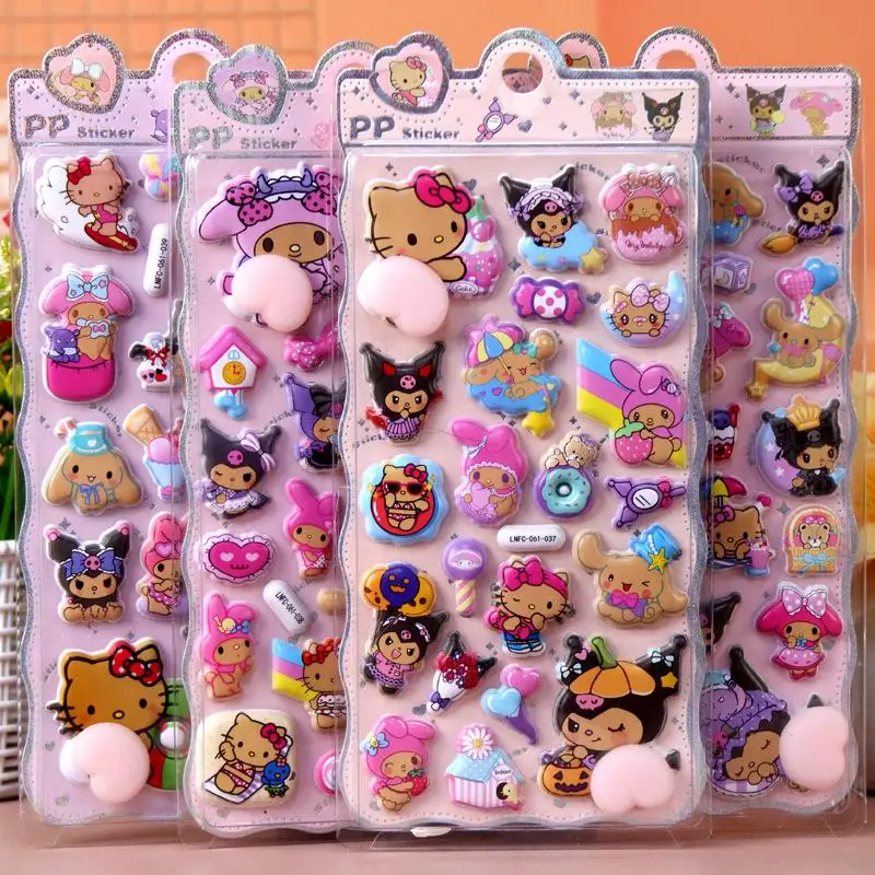 1/4 Pz Kawaii Sanrio Hello Kitty Morbido Puffy Butt 3D Adesivi FAI DA TE Laptop Scrapbook Cassa Del Telefono Decor Decalcomanie Regali di Decompressione