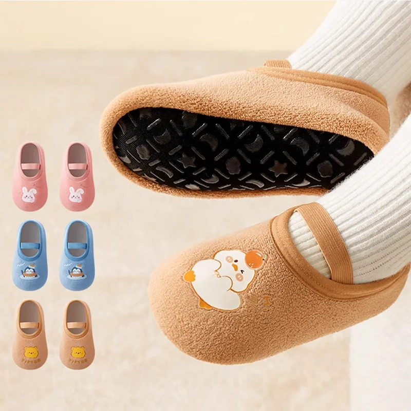 

Warm Soft Baby Non-slip Floor Socks Baby Boys Girls First Walking Shoes Toddler House Shoes Winter Indoor Outdoor Slippers 0-4Y