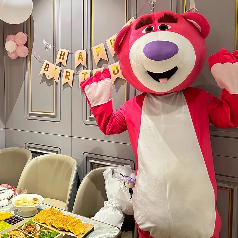 

Cosplay Toy Story Lotso Huggin Bear Strawberry Bear Mascot Costume Advertising Fancy Dress Party Animal Carnival Party Props