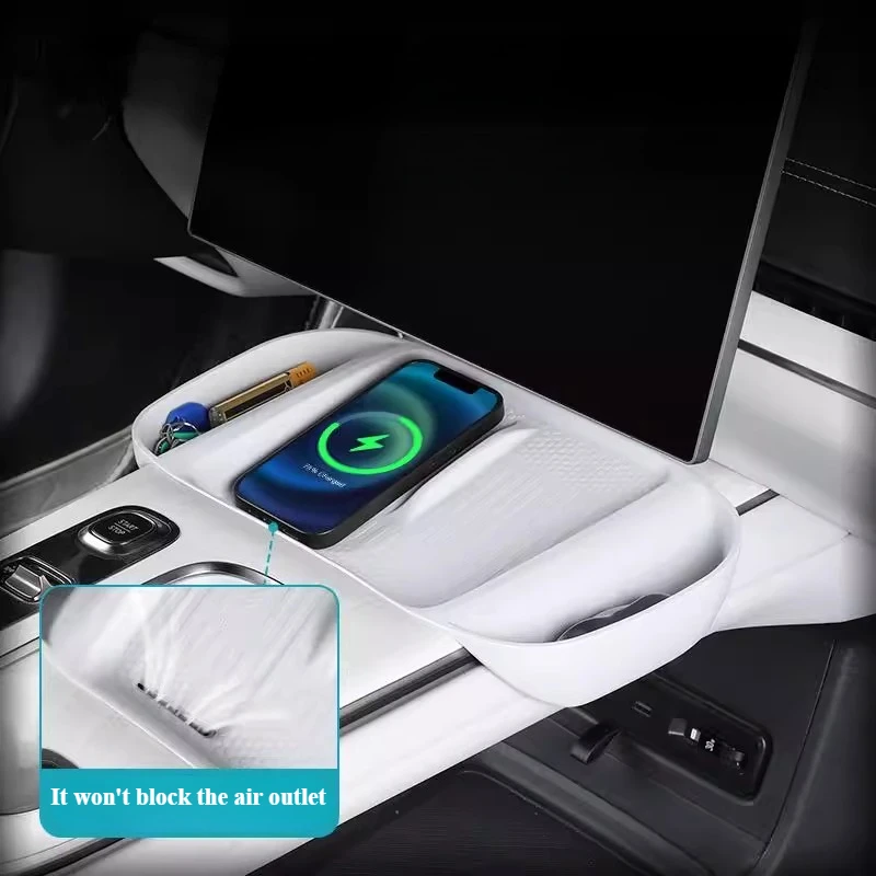 وسادة سيليكون للشحن اللاسلكي للتحكم المركزي من FORXiaomi SU7 مع جيب تخزين وحماية من الانزلاق وإكسسوارات داخلية مجددة