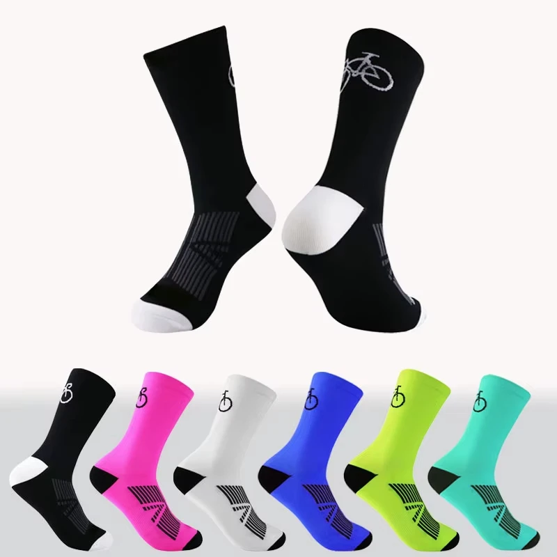 3pairs Professional Cycling Socks Sweat-Absorbing Breathable Road Bicycle Socks High Quality Outdoor Racing Cycling Socks