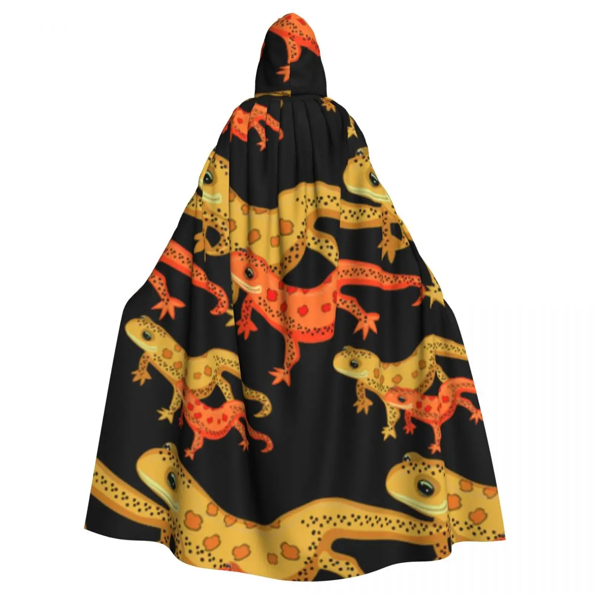 Adult Halloween Salamanders Cloak Cape Hooded Medieval Costume Full Length Dress Coat